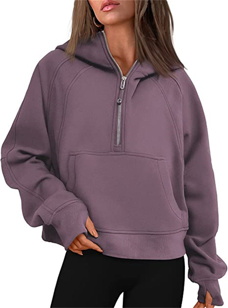Ladies Oversized Hoodie with practical kangaroo pocket and zipper Lune London
