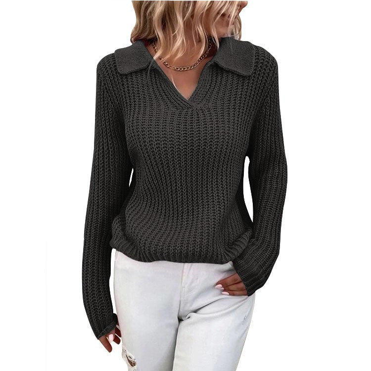 Lune London Women's V Neck Knitted Sweater