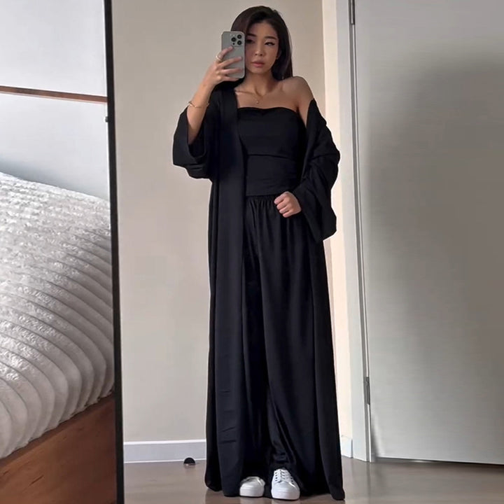 Airy loungewear set for women with long kimono Lune London