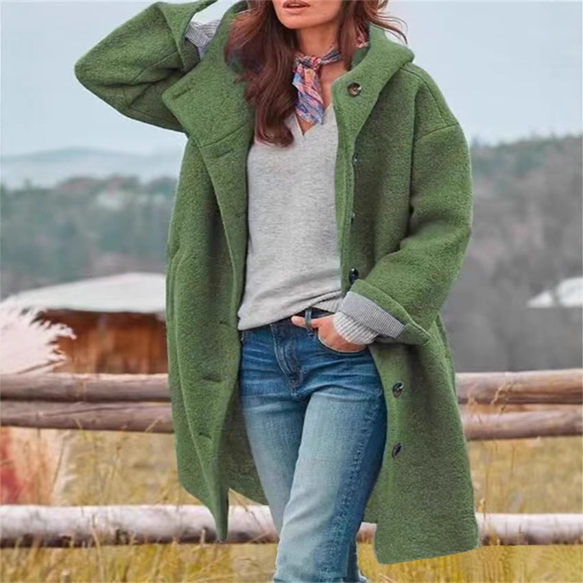 Oversized wool coat for women with a sporty cut and large pockets Lune London