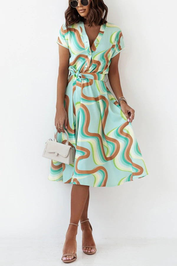 A-line dress for women with button closure Lune London