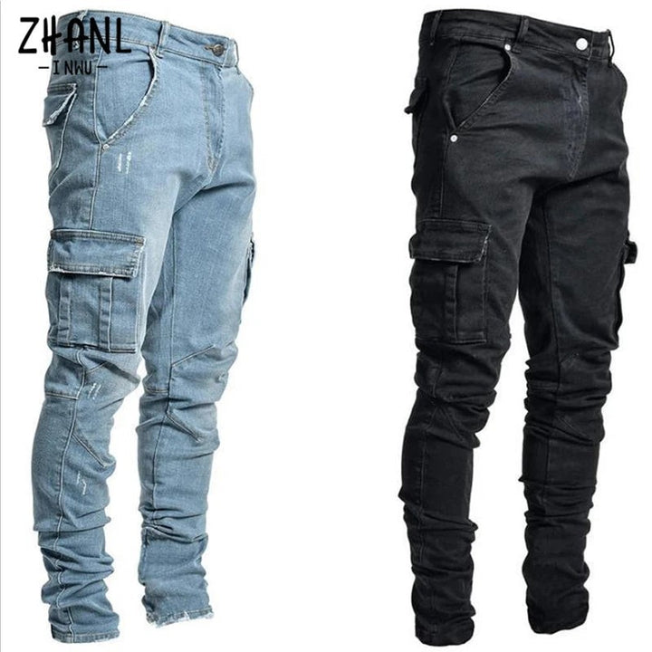 Men's cargo jeans with multifunctional pockets and modern slim fit Lune London