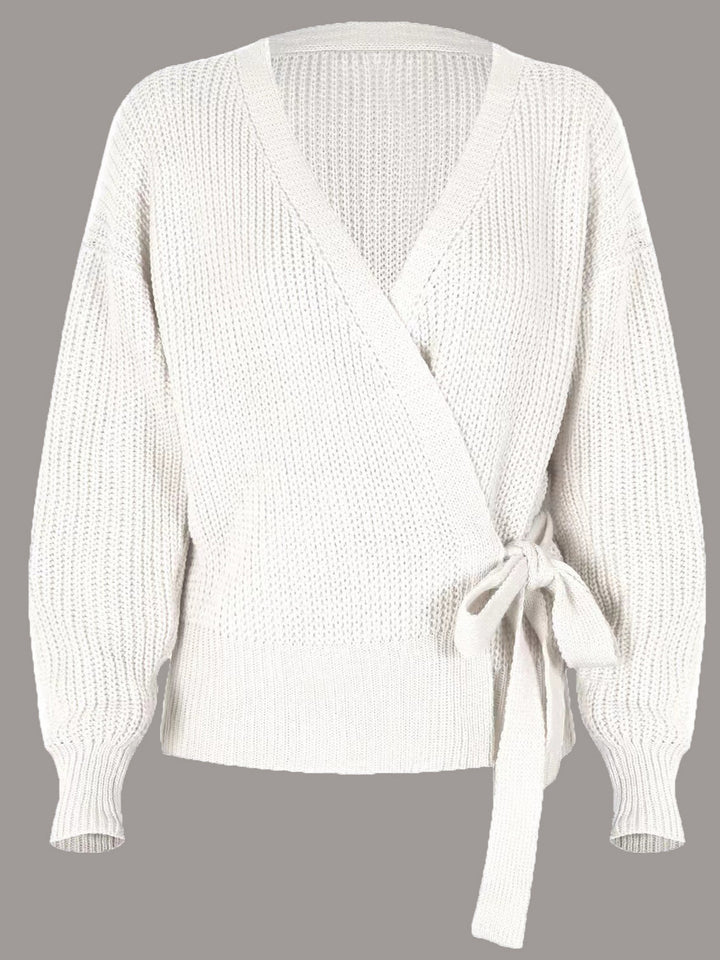 Ladies Cool Wrap Cardigan with modern ruffle details Lune London