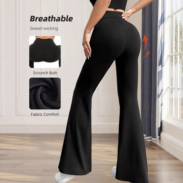 Lune London High Waisted Flared Leggings for Women