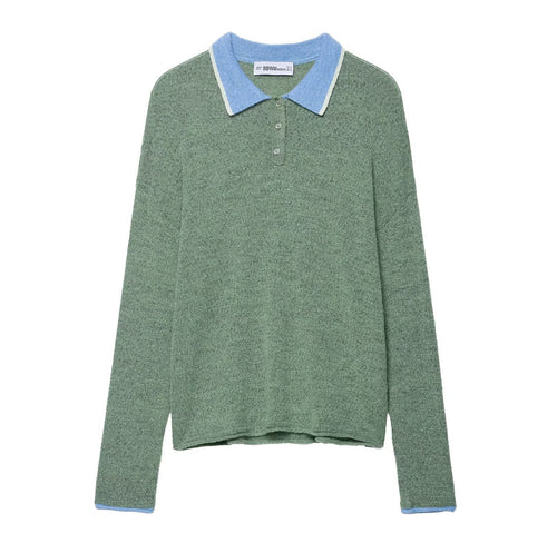 Chemise polo décontractée pour femmes à manches longues avec structure de col classique Chic & Stil