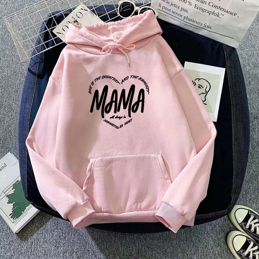Women's hooded sweatshirt with creative mama motif Chic & Stil