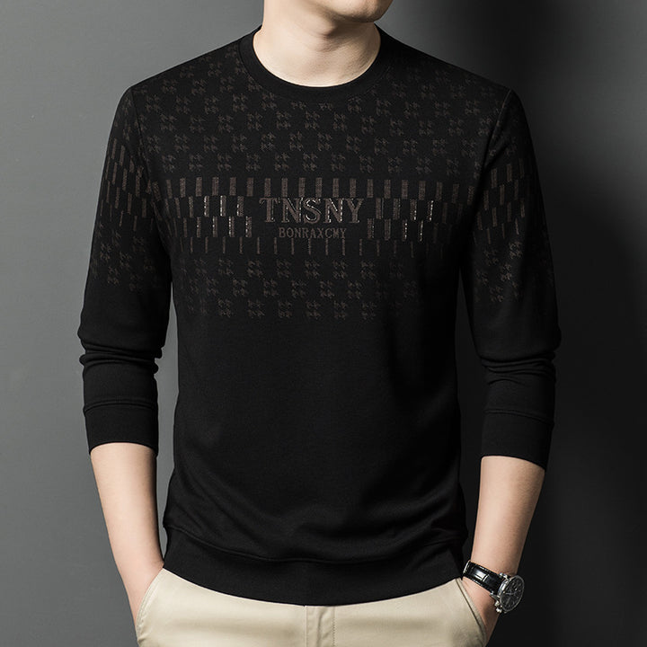 Men's trendy crew neck sweater with structured pattern Lune London