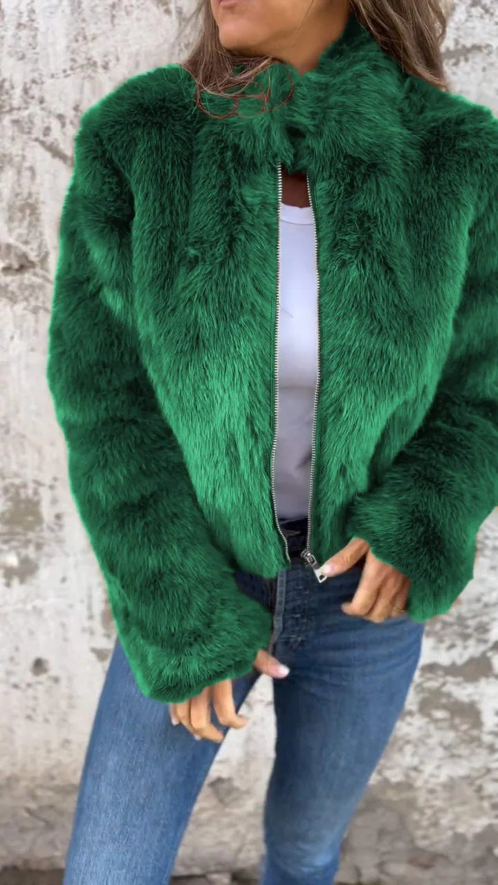 Lune London Faux Fur Bomber Jacket for Women