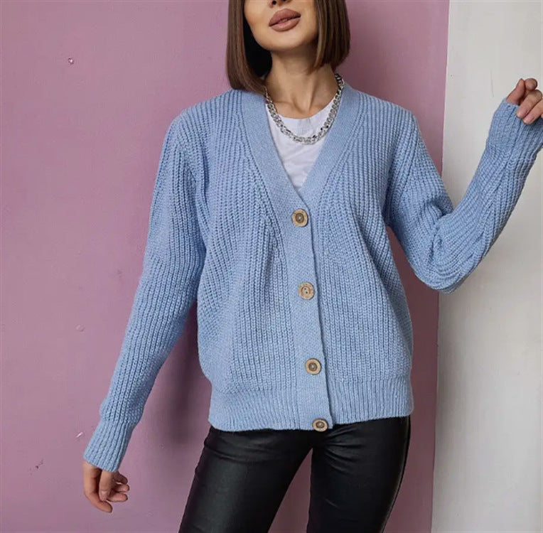 Women Chunky Knit Vest with Buttons Lune London