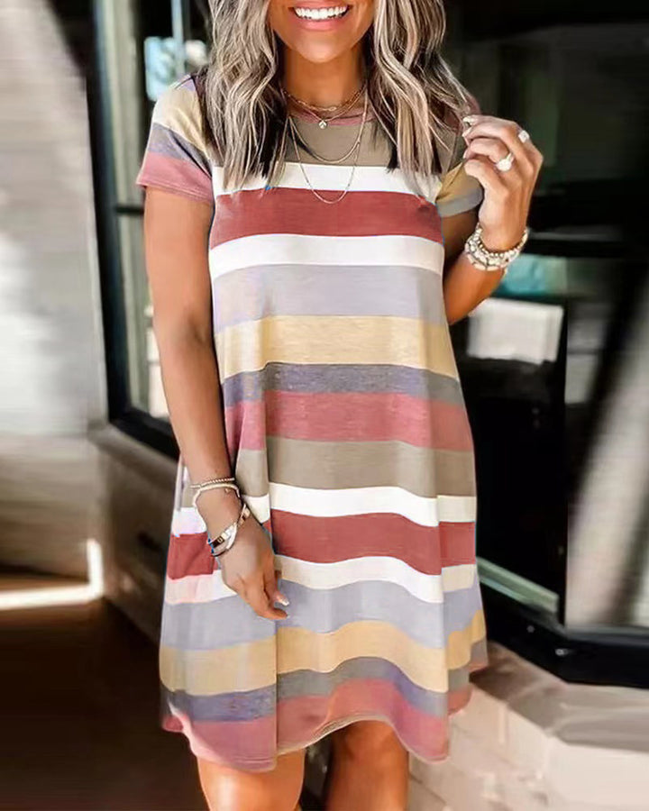 Ladies Leisure Striped Floating Dress Lune London