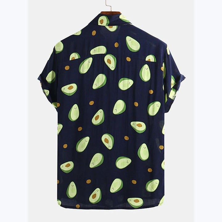 Short-sleeved shirt for men with fresh avocado pattern Lune London