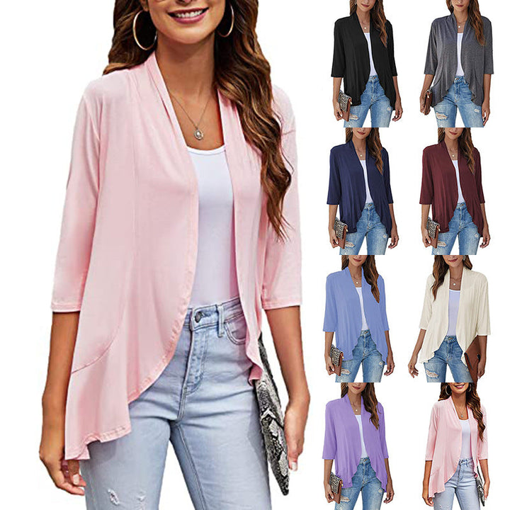 Women’s Light Chiffon Jacket with Open Fronts and 3/4 Sleeves Lune London