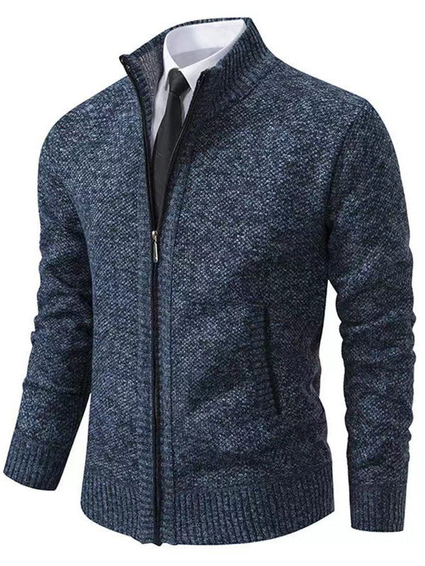Men's knit jacket with high collar and full zip Lune London