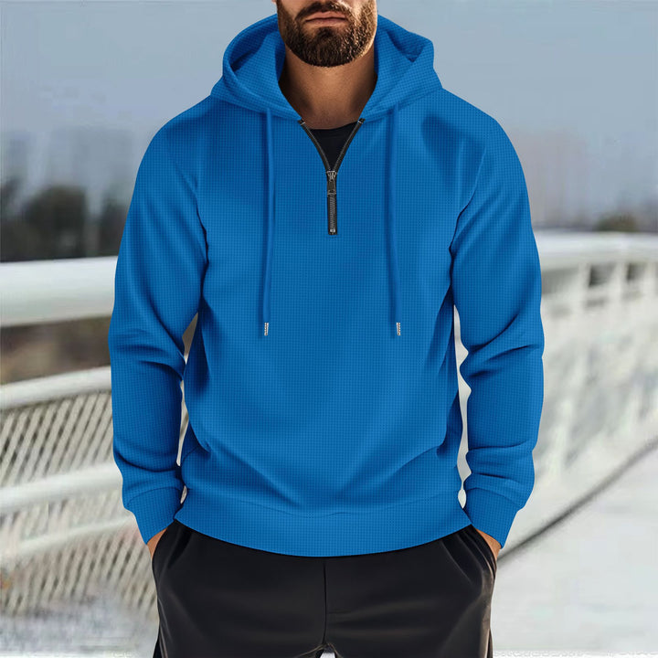 Men's sporty hoodie with half-zip and practical pockets Lune London