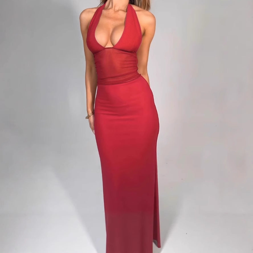 Elegant evening dresses for women with a deep V-neckline and fitted cut Lune London