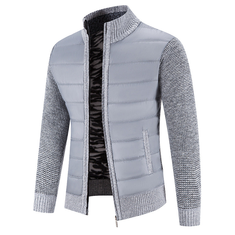 Quilted jacket for men with knitted sleeves trendy Lune London