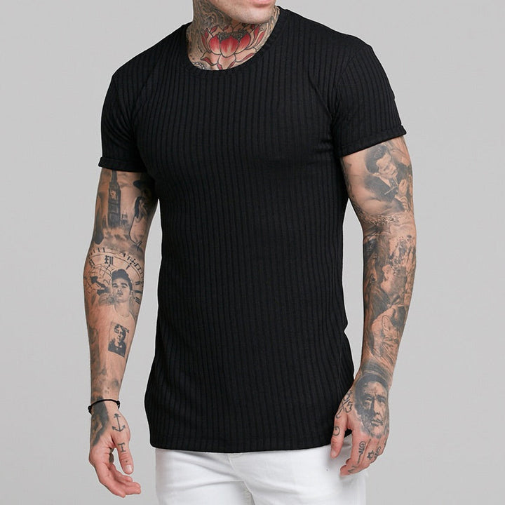 Slim fit ribbed t-shirt for men Lune London