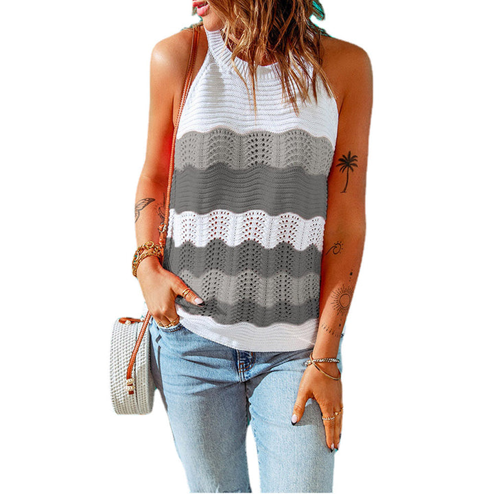 Women Casual Knitted Top with Trendy Color Change Lune London