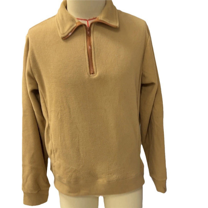 Fleece pullover for men with half-zip and textured design Lune London