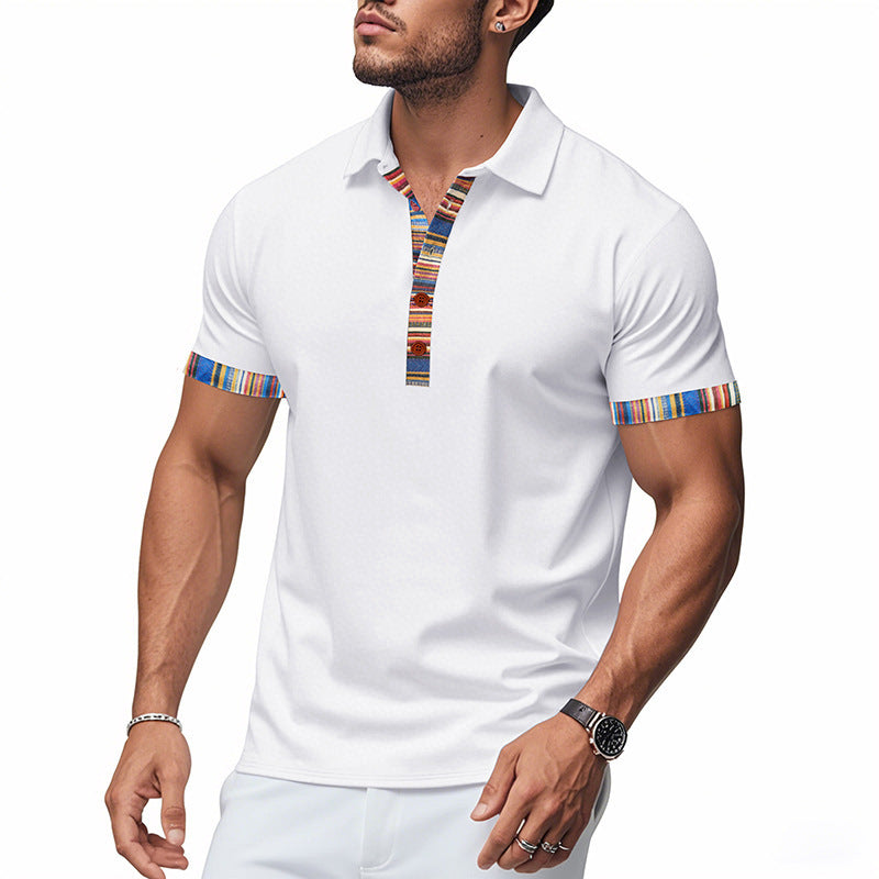 Men's Polo Shirt with colored collar and structured look Lune London