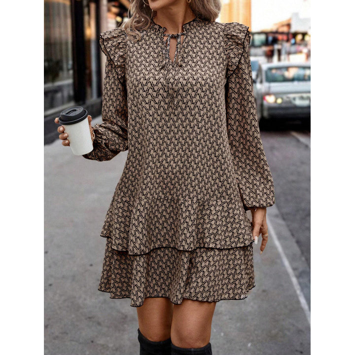 Leisure dress for women with a romantic ruffle design and a keyhole neckline Lune London