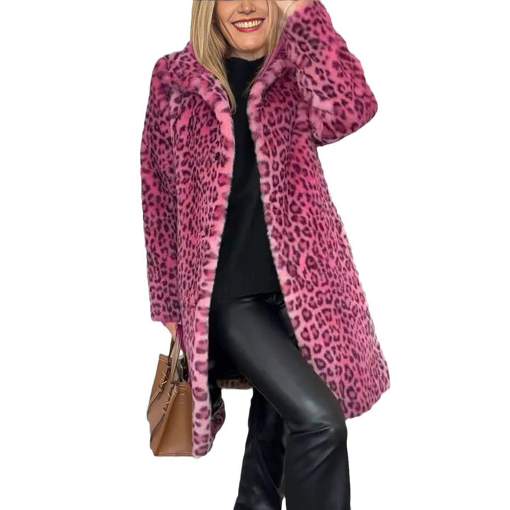 Women’s fleece coat with animal pattern and practical cut Lune London