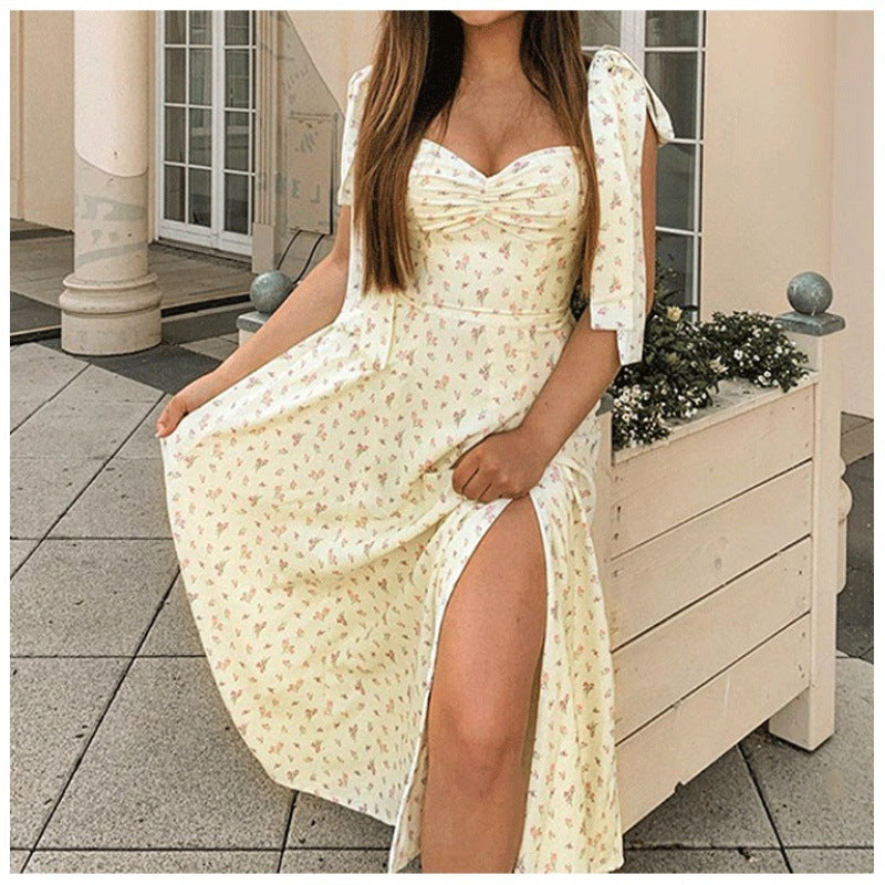 Lune London Floral High Slit Maxi Dress for Women