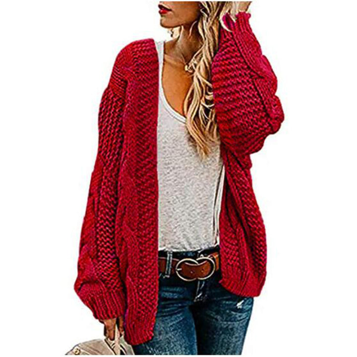 Cardigan en tricot épais pour femmes avec un élégant motif en torsades et une coupe décontractée Chic & Stil