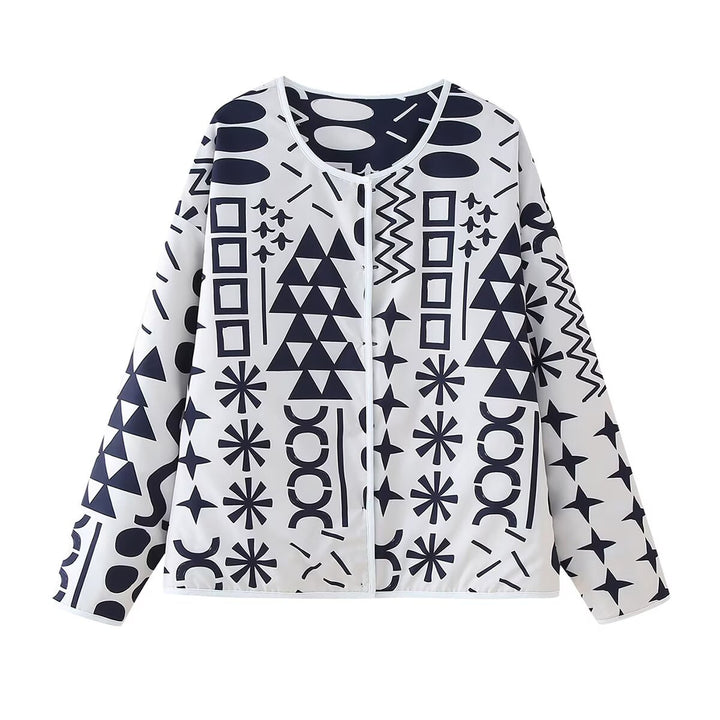 Women's sports jacket with a modern geometric pattern and lightweight material Lune London