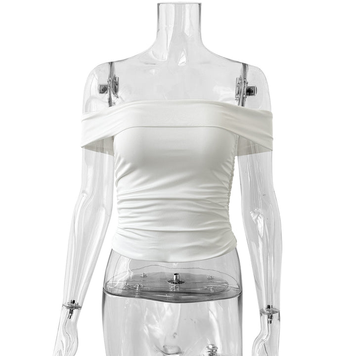 Women's Off-Shoulder Crop Top with Figure-Shaping Cut Lune London
