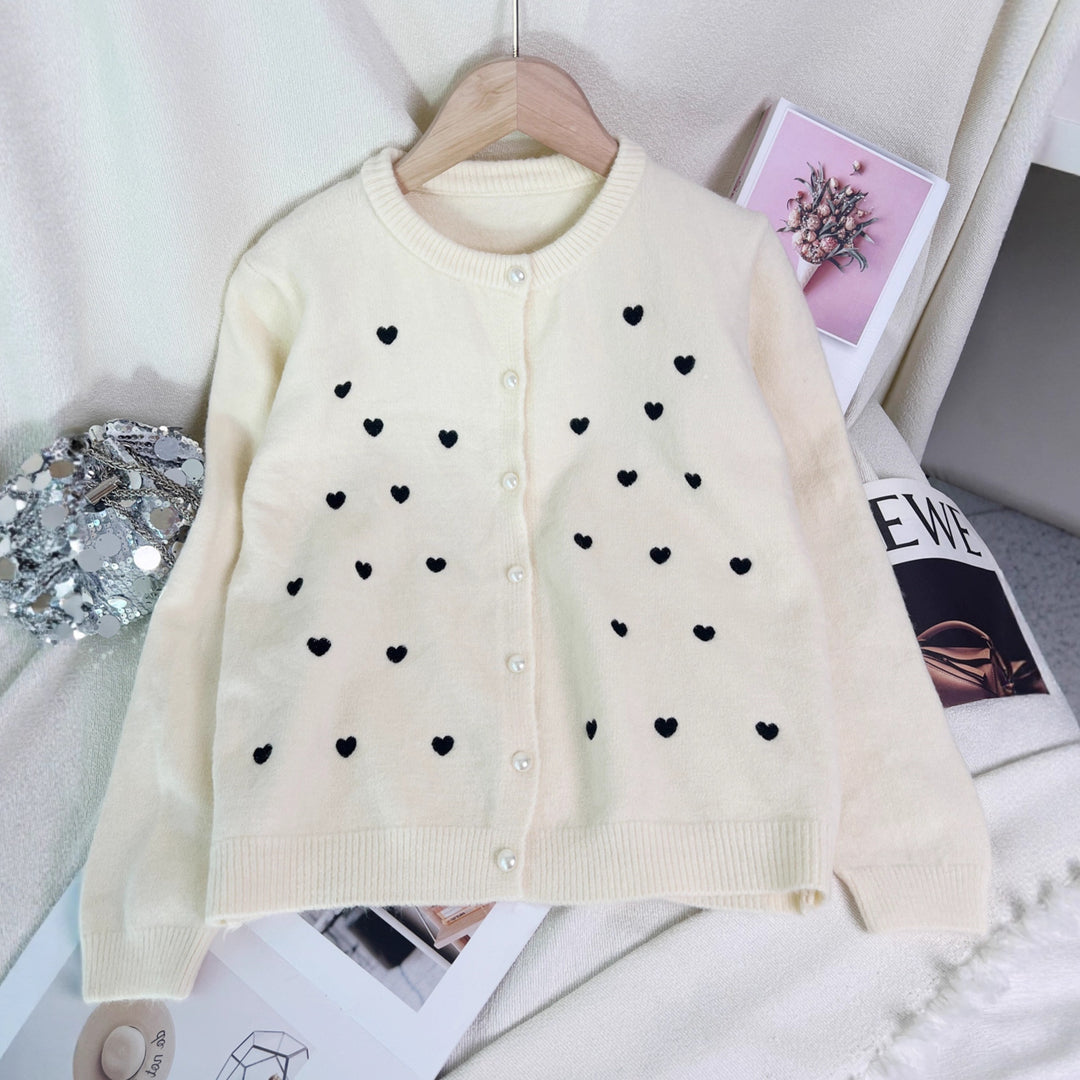 Cardigan à motif cœur pour femmes Chic & Stil