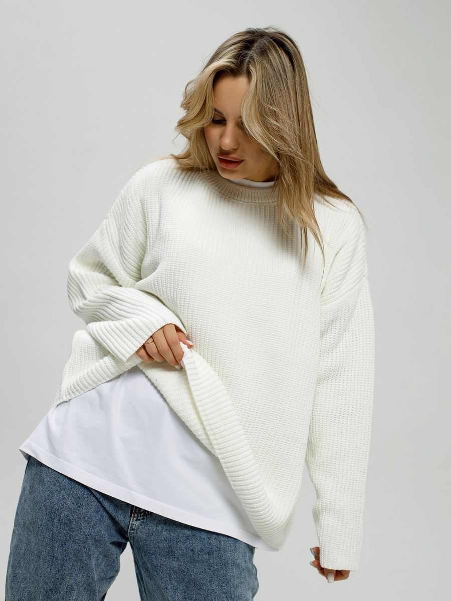 Women Oversized knit sweater with ribbed structure Lune London