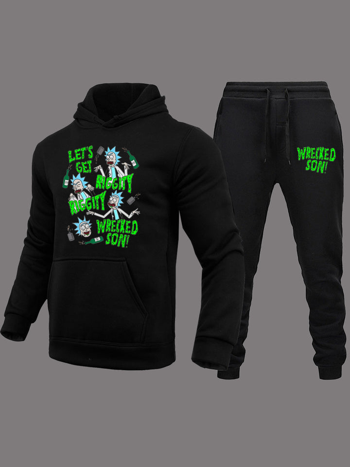 Men's Hoodie and Jogging Set with Humorous Graphic Print Lune London