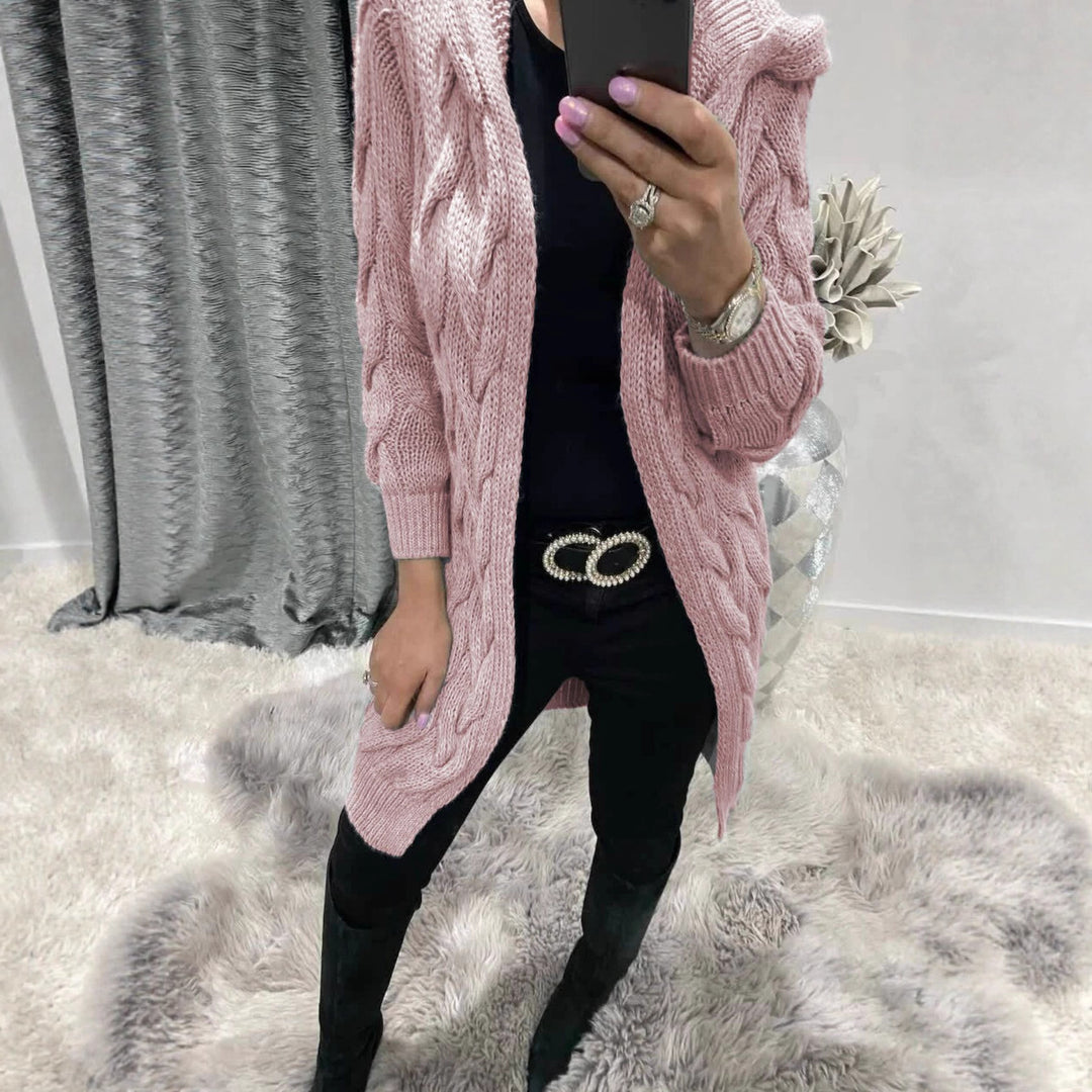 Ladies Long Cardigan with high quality twisted pattern and relaxed fit Lune London