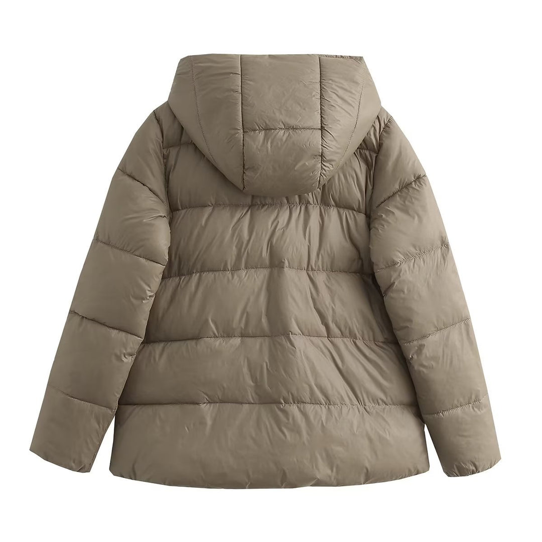 Ladies insulating jacket in synthetic fibers with removable hood Lune London