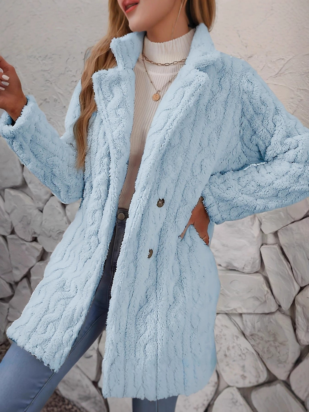 Ladies cozy fleece jacket with Lune London structure