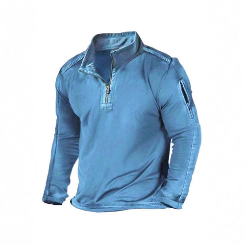 Functional sweater for men with half-zip and practical pockets Lune London