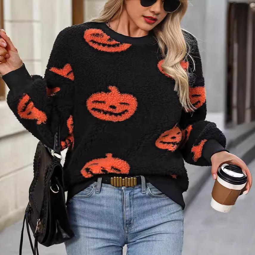 Cozy sweatshirt for ladies with Halloween Lune London pattern
