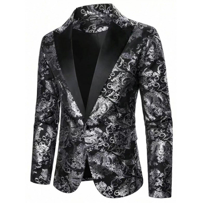 Veste de smoking imprimée élégante pour hommes Lune London