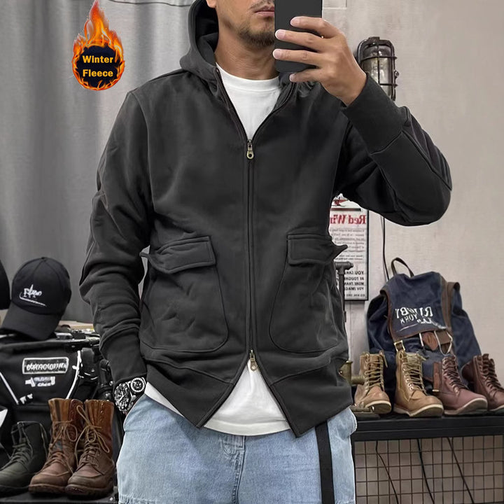 Warm fleece jacket for men with practical pockets and modern cut Lune London