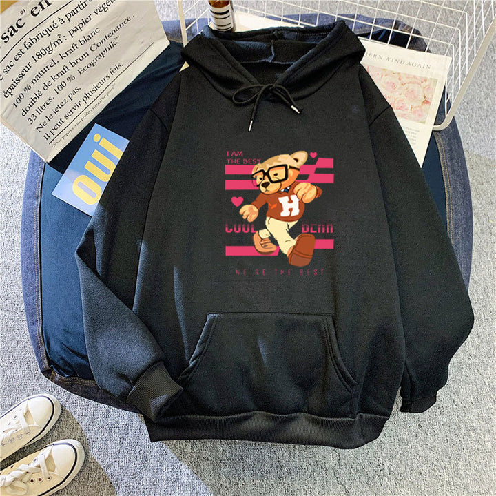 Women's hoodie with funny bear motifs and unique graphic print Chic & Stil