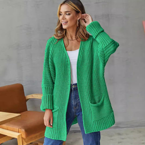 Women long cardigan with relaxed fit and practical pockets Lune London