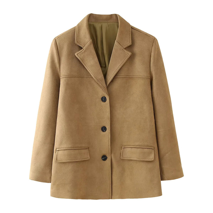 Ladies elegant quilted blazer jacket with practical pockets Lune London