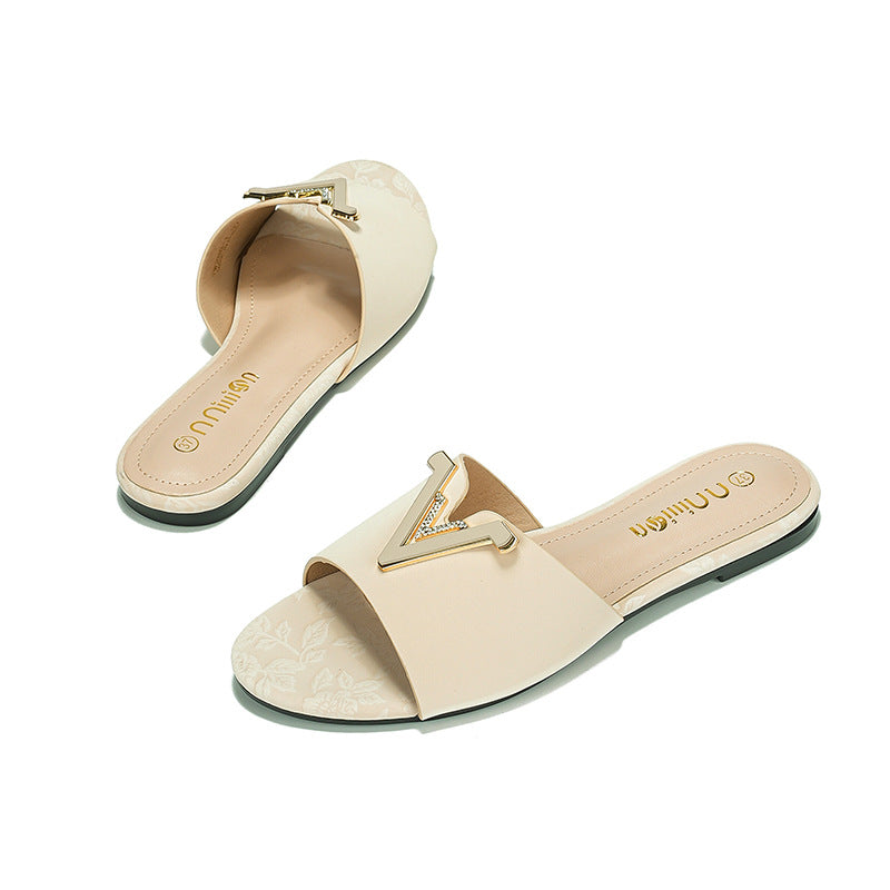 Women Elegant and Comfortable Slides with Jewelry Detail Lune London