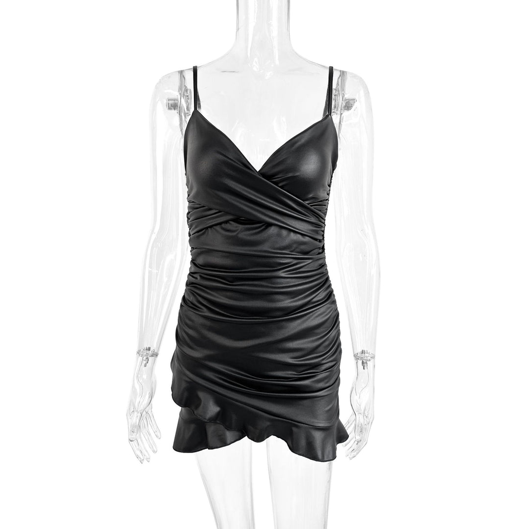 Ladies refined wrap dress with deep V-neck and elegant hem Lune London