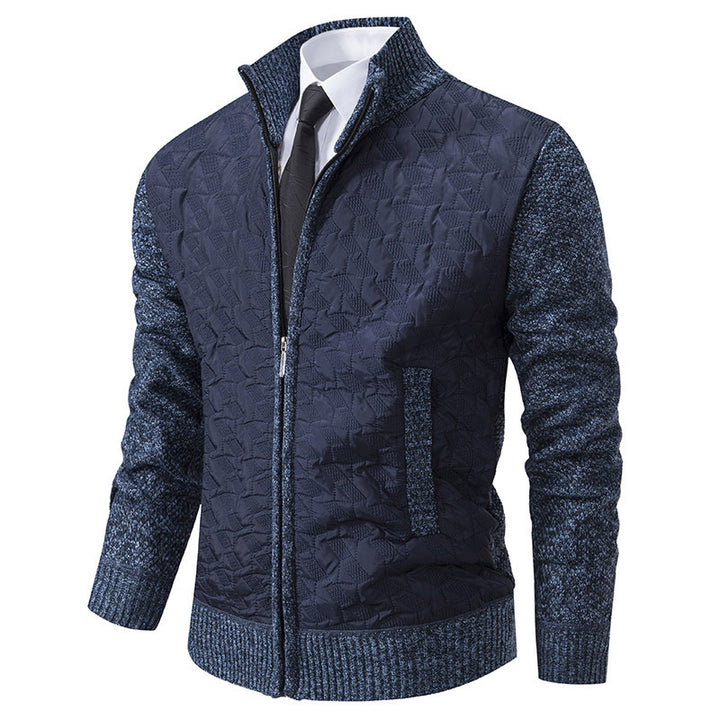 Elegant hybrid jacket for men with quilted design and refined knitted sleeves Lune London