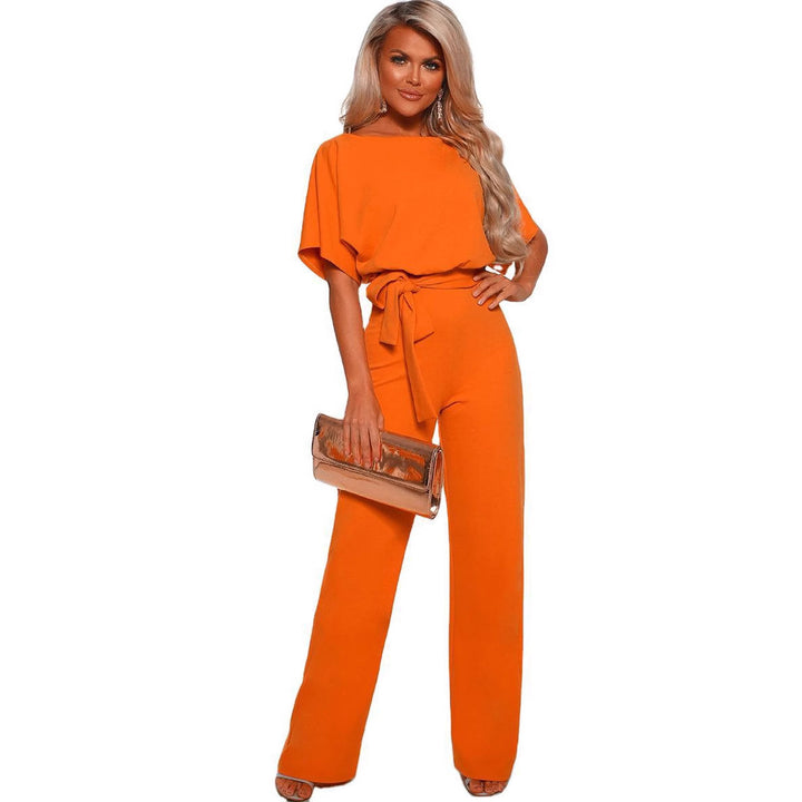 Ladies elegant wide-leg jumpsuit with chic and stylish waist detail