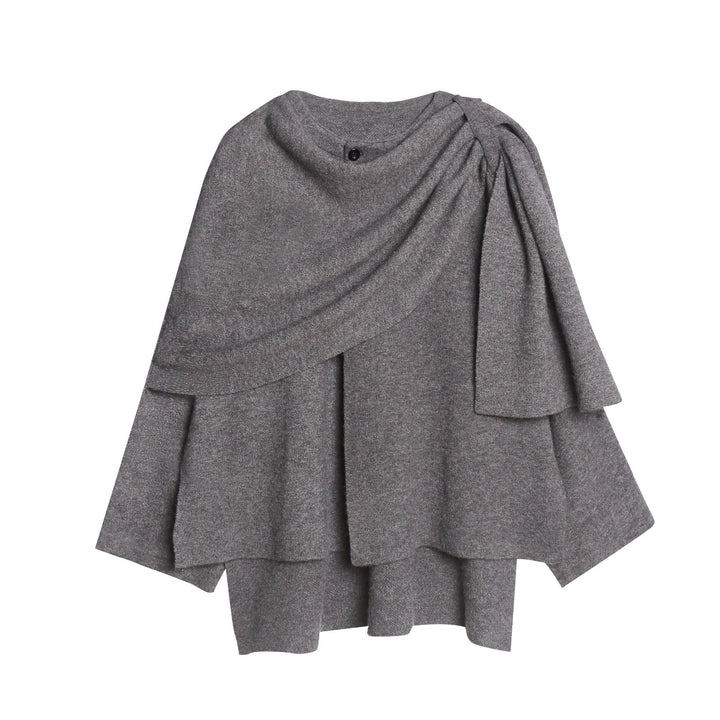 Lune London | Ladies' cozy knit poncho with refined draping