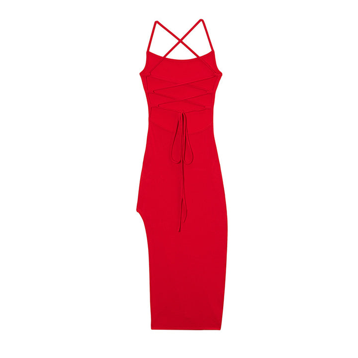 Lune London asymmetrical bodycon maxi dress for women