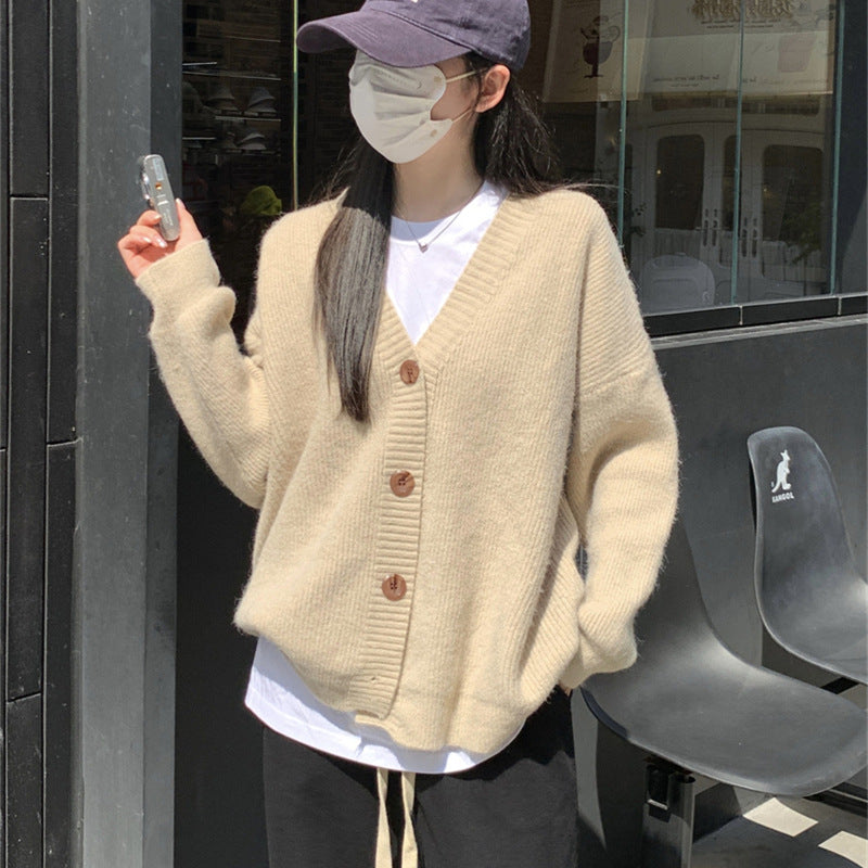 Cardigan surdimensionné pour femmes avec grands boutons et coupe décontractée Chic & Stil